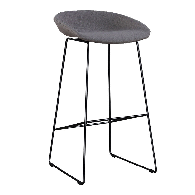 Metal Bar Stool Modern Style Low Back Armless Counter Stool for Home Use
