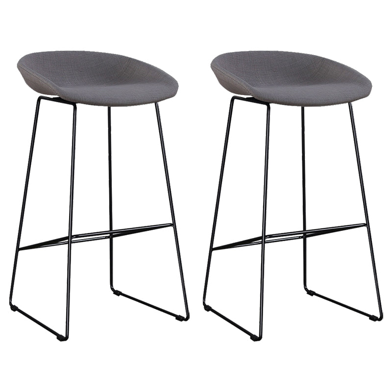 Metal Bar Stool Modern Style Low Back Armless Counter Stool for Home Use