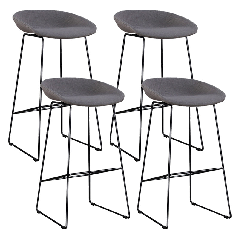 Metal Bar Stool Modern Style Low Back Armless Counter Stool for Home Use