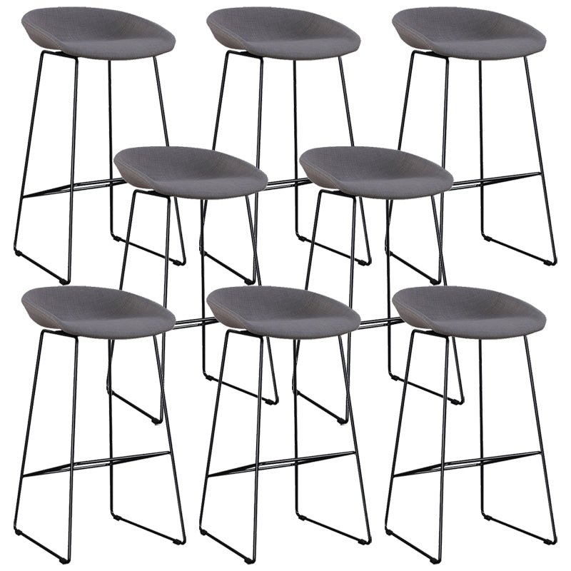 Metal Bar Stool Modern Style Low Back Armless Counter Stool for Home Use