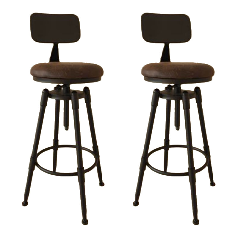 Industrial Armless Liftable Counter Stool Iron Cafe Bar Stool with Pedal