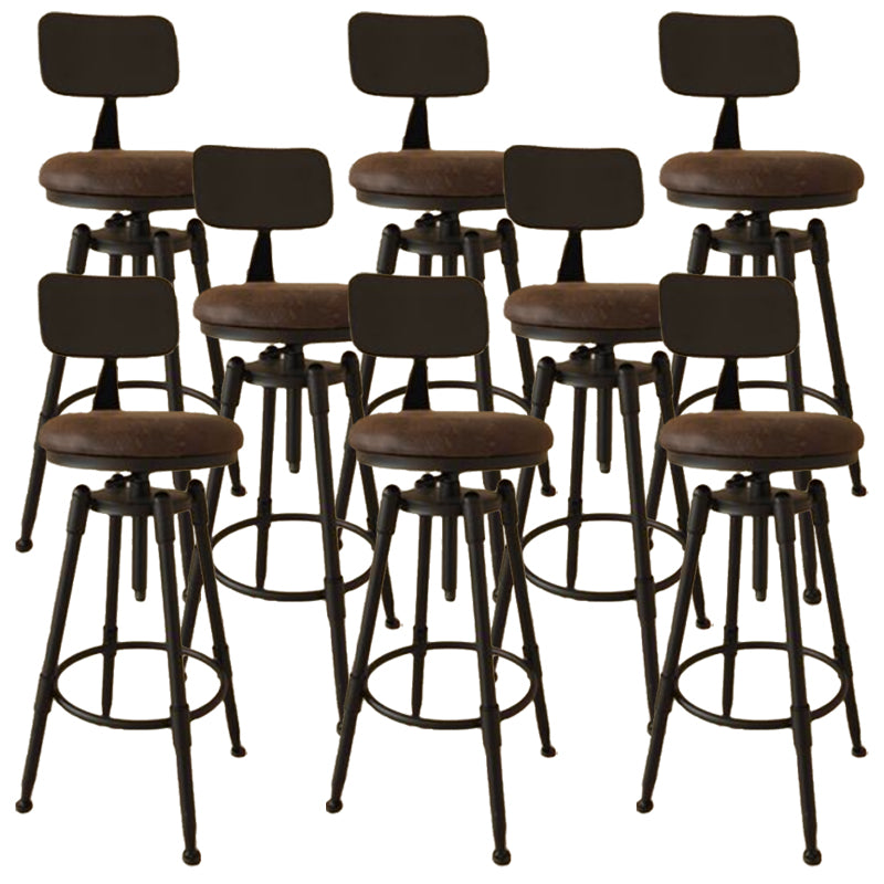Industrial Armless Liftable Counter Stool Iron Cafe Bar Stool with Pedal