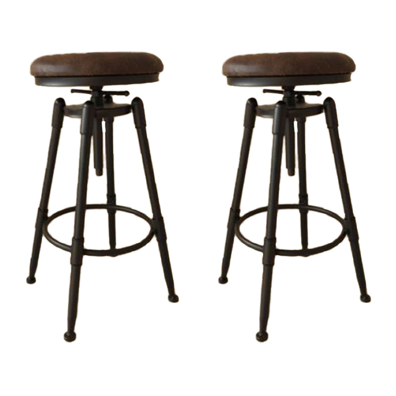 Industrial Armless Liftable Counter Stool Iron Cafe Bar Stool with Pedal