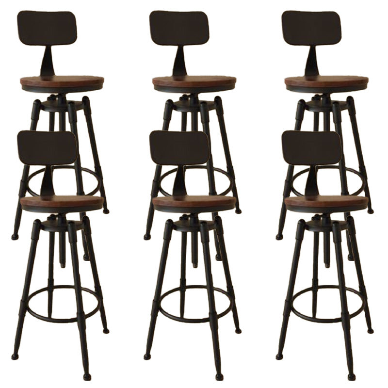Industrial Armless Liftable Counter Stool Iron Cafe Bar Stool with Pedal
