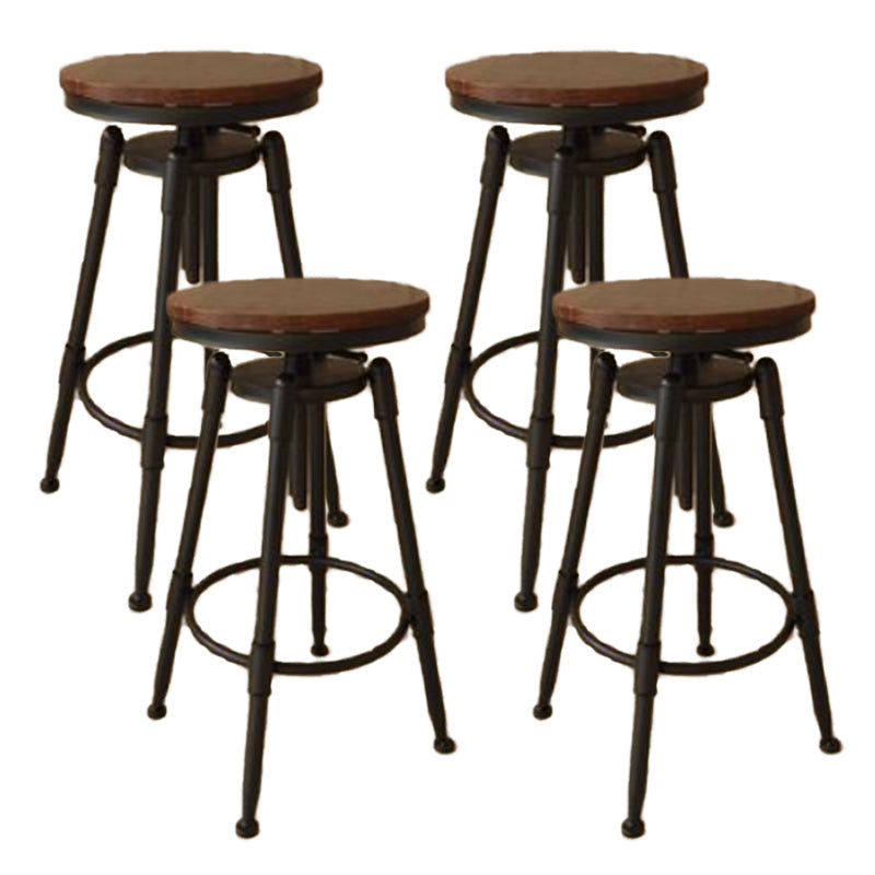 Industrial Armless Liftable Counter Stool Iron Cafe Bar Stool with Pedal