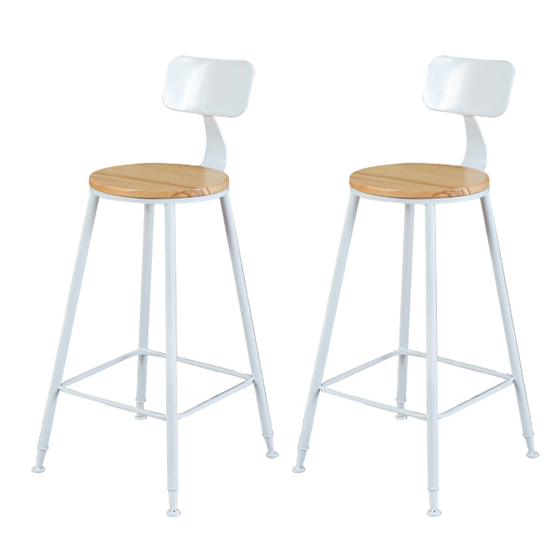 Contemporary Wood Seat Bar Stool Metal Bar Stool for Home Use