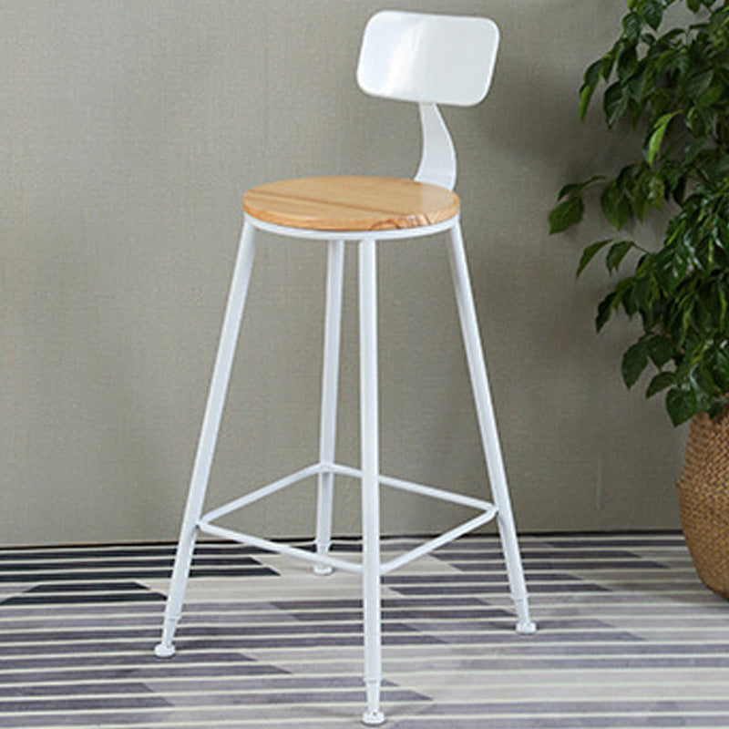 Contemporary Wood Seat Bar Stool Metal Bar Stool for Home Use