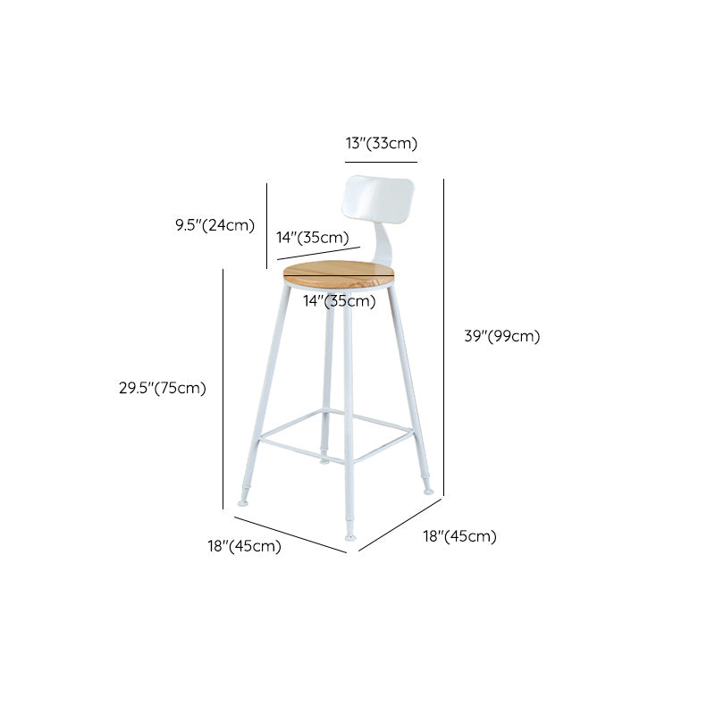 Contemporary Wood Seat Bar Stool Metal Bar Stool for Home Use