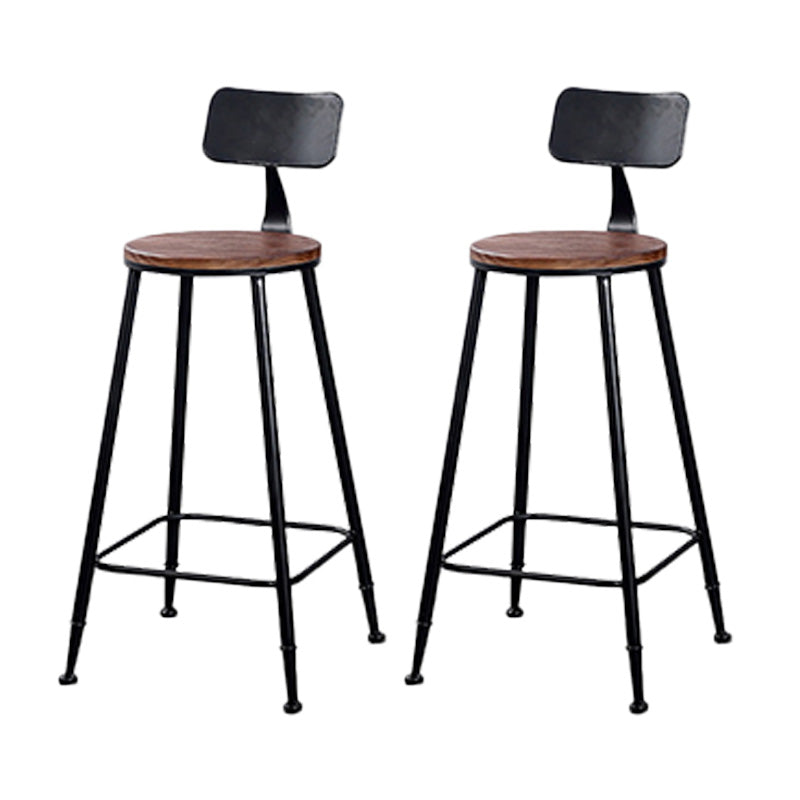 Contemporary Metal Bar Stool Wood Seat Bar Stool for Home Use