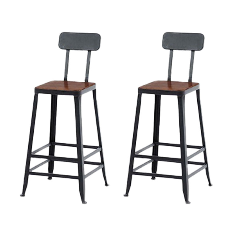 Contemporary Metal Bar Stool Wood Seat Bar Stool for Home Use