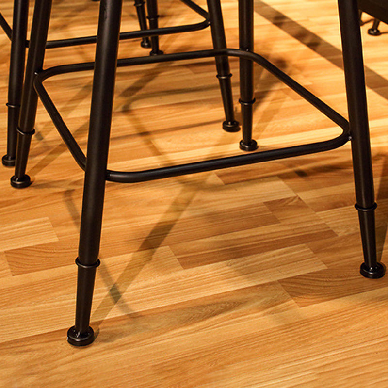 Contemporary Metal Bar Stool Wood Seat Bar Stool for Home Use