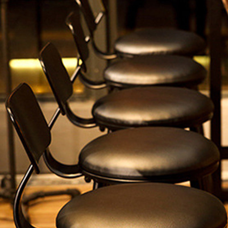 Contemporary Metal Bar Stool Wood Seat Bar Stool for Home Use