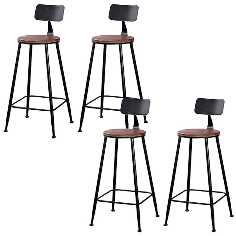 Contemporary Metal Bar Stool Wood Seat Bar Stool for Home Use