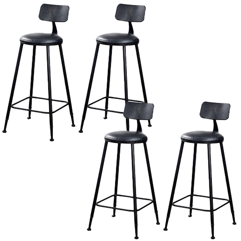 Contemporary Metal Bar Stool Wood Seat Bar Stool for Home Use