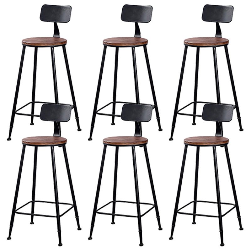 Contemporary Metal Bar Stool Wood Seat Bar Stool for Home Use