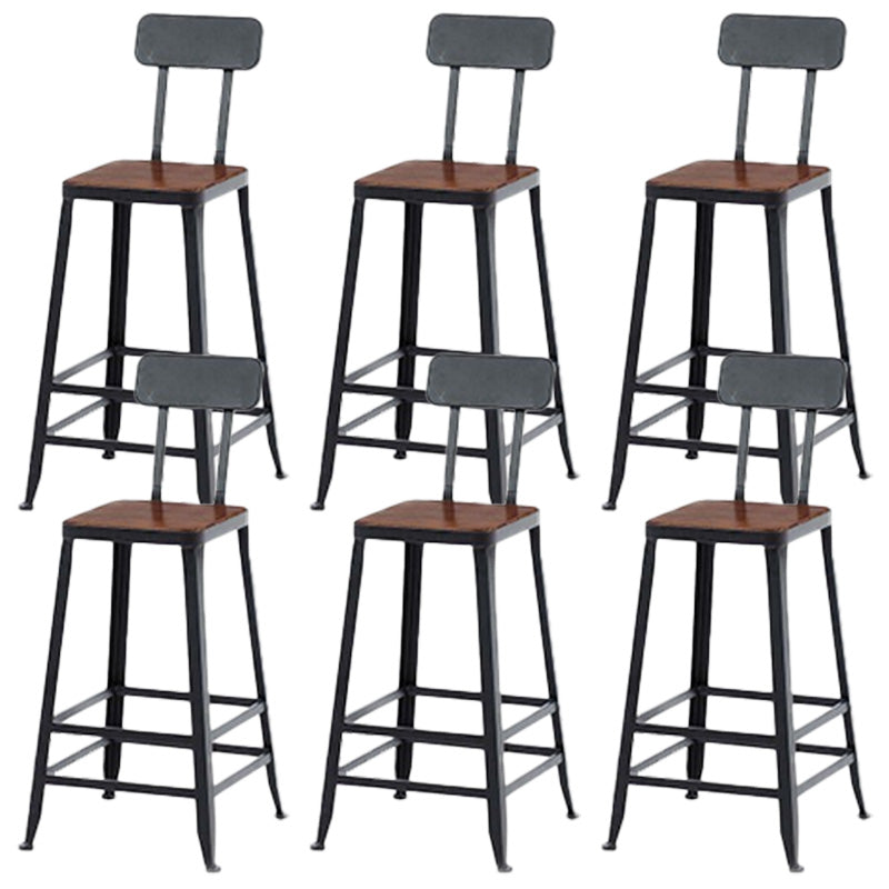 Contemporary Metal Bar Stool Wood Seat Bar Stool for Home Use