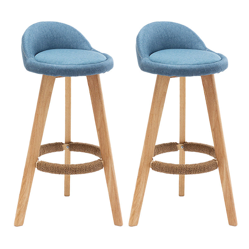 Industrial Armless Backrest Counter Stool Wood Cafe Bar Stool with Cushion and Pedal