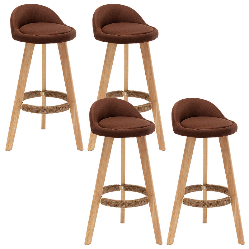 Industrial Armless Backrest Counter Stool Wood Cafe Bar Stool with Cushion and Pedal