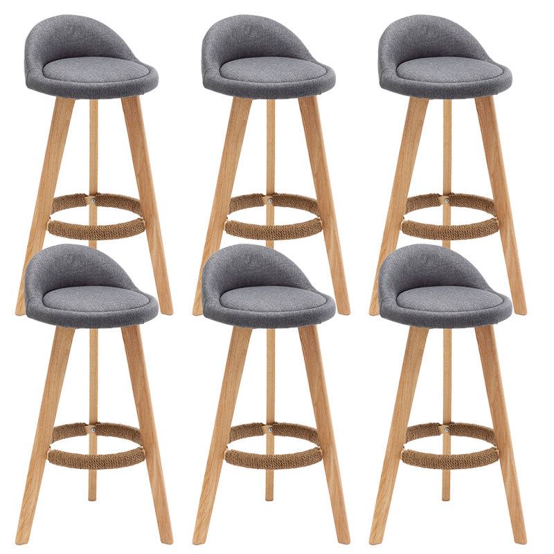 Industrial Armless Backrest Counter Stool Wood Cafe Bar Stool with Cushion and Pedal