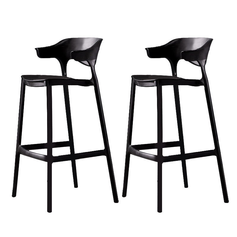 Industrial Low Back Counter Stool Plastic Counter Height Stools for Home Use