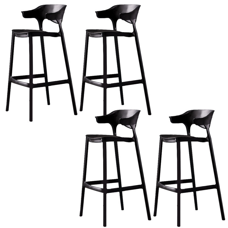 Industrial Low Back Counter Stool Plastic Counter Height Stools for Home Use