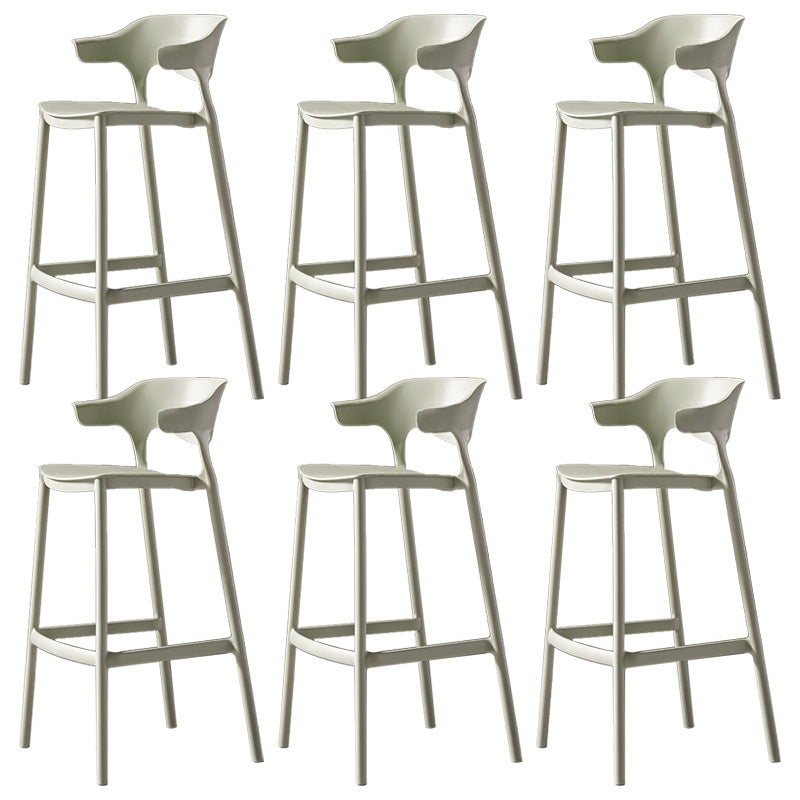 Industrial Low Back Counter Stool Plastic Counter Height Stools for Home Use
