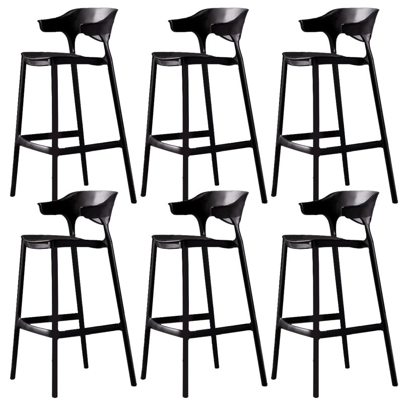 Industrial Low Back Counter Stool Plastic Counter Height Stools for Home Use