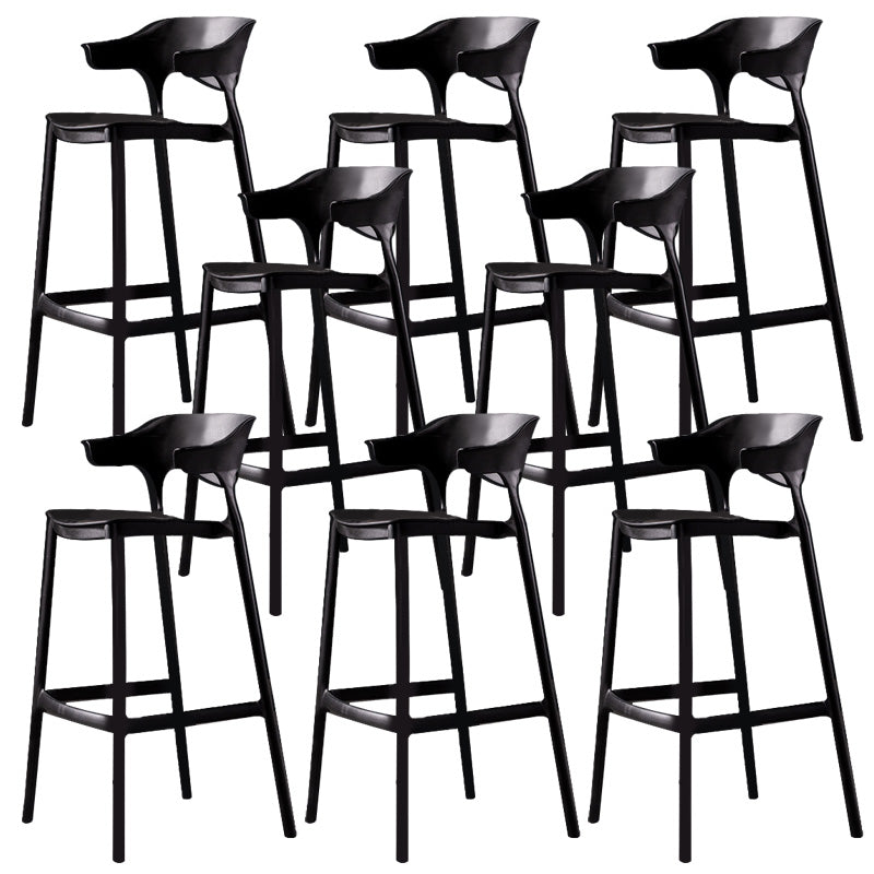 Industrial Low Back Counter Stool Plastic Counter Height Stools for Home Use