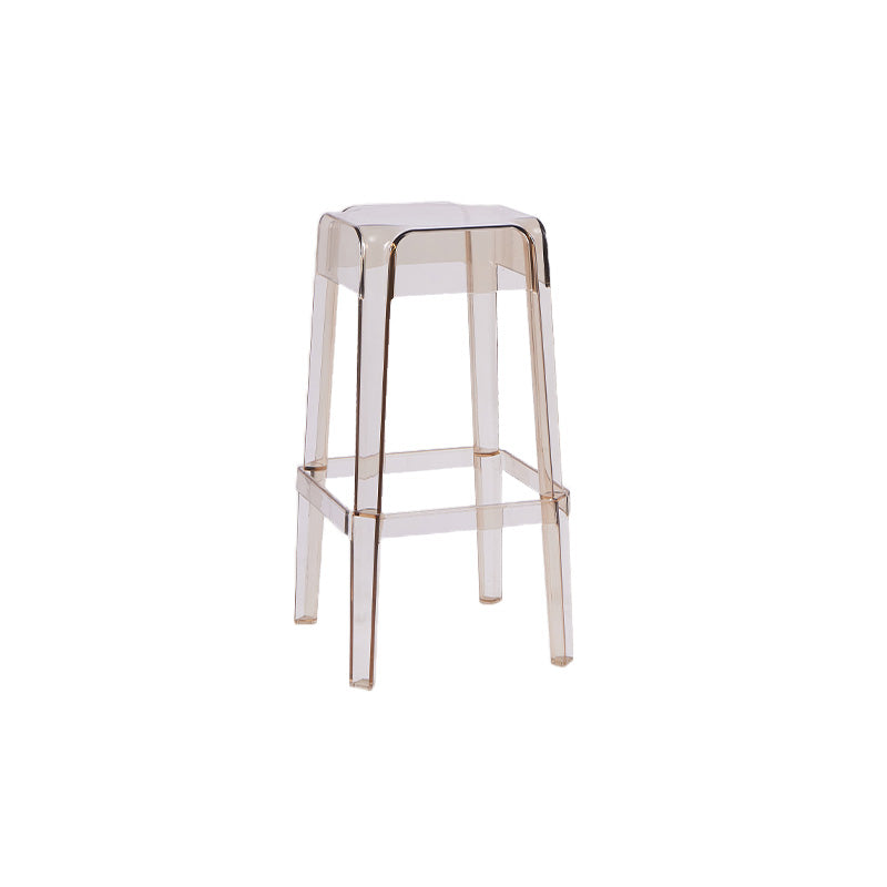 30" Height Backrest Armless Counter Stool Industrial Plastic Bistro Bar Chair with 4 Legs