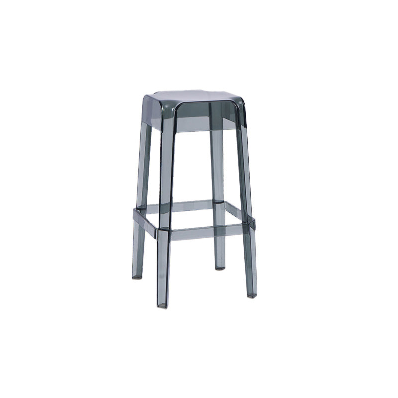 30" Height Backrest Armless Counter Stool Industrial Plastic Bistro Bar Chair with 4 Legs