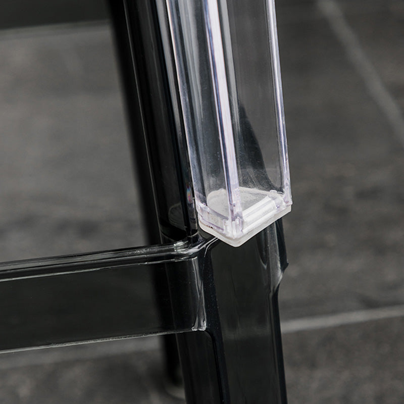 30" Height Backrest Armless Counter Stool Industrial Plastic Bistro Bar Chair with 4 Legs