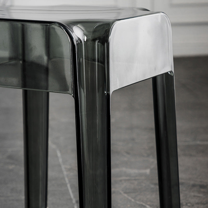 30" Height Backrest Armless Counter Stool Industrial Plastic Bistro Bar Chair with 4 Legs