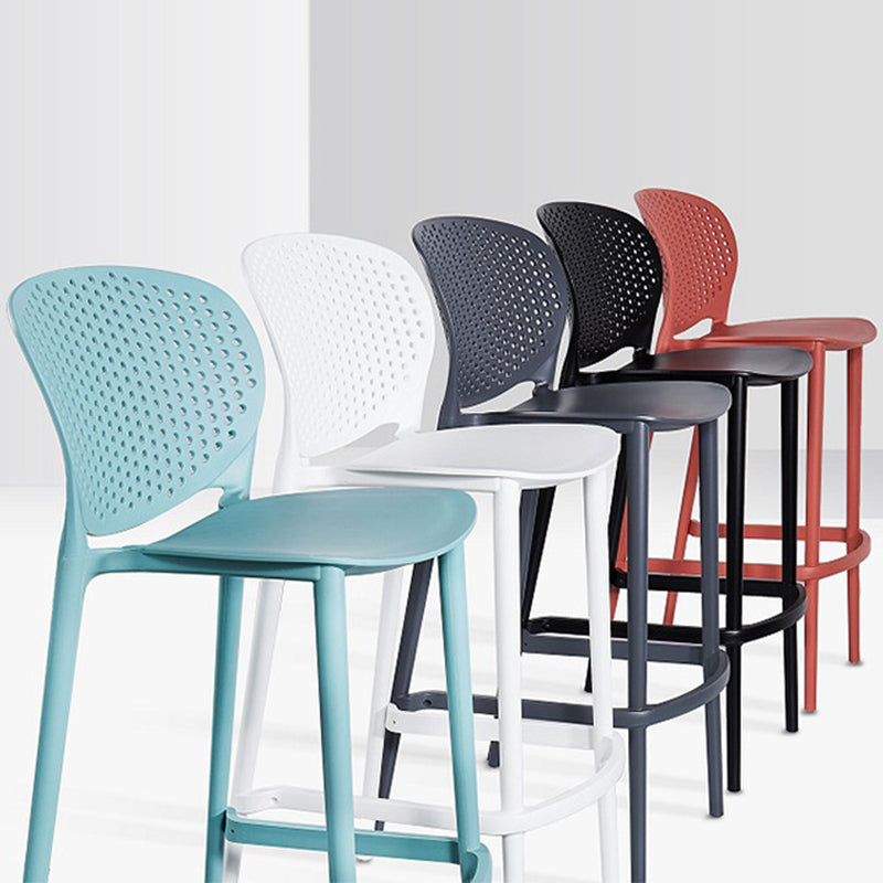 Industrial Low Back Counter Stool Plastic Counter Height Stools for Kitchen