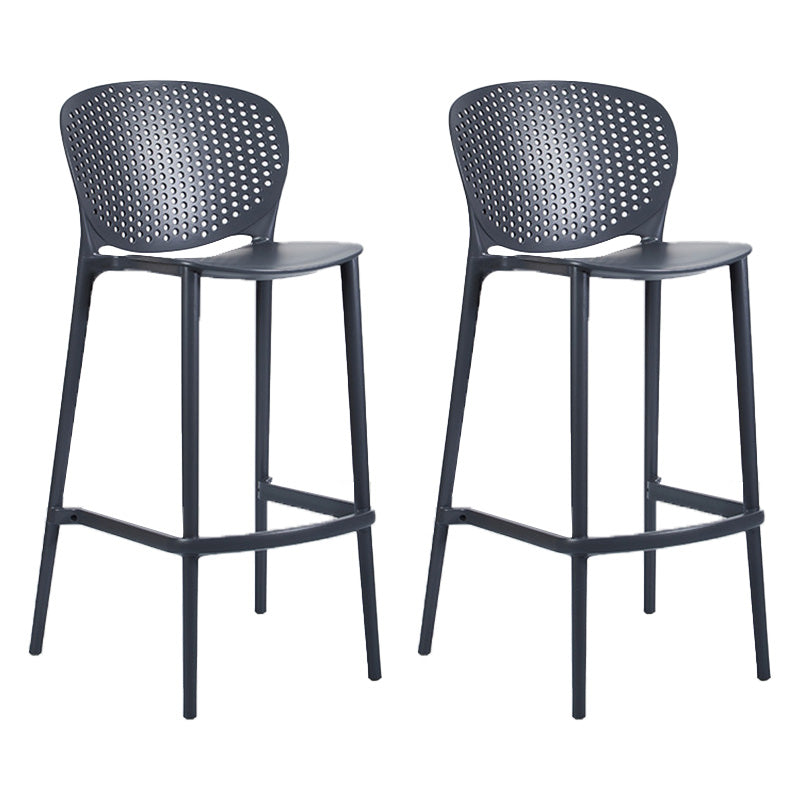 Industrial Low Back Counter Stool Plastic Counter Height Stools for Kitchen