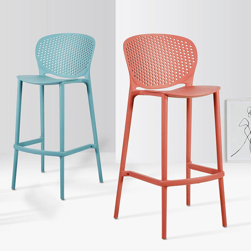 Industrial Low Back Counter Stool Plastic Counter Height Stools for Kitchen