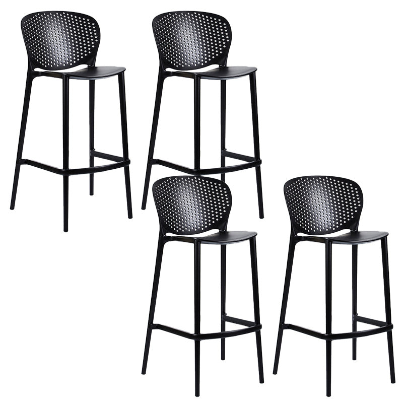 Industrial Low Back Counter Stool Plastic Counter Height Stools for Kitchen