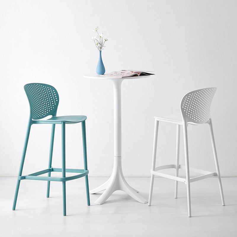 Industrial Low Back Counter Stool Plastic Counter Height Stools for Kitchen