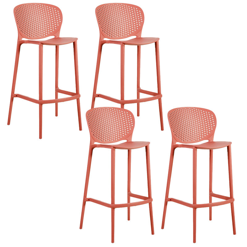 Industrial Low Back Counter Stool Plastic Counter Height Stools for Kitchen