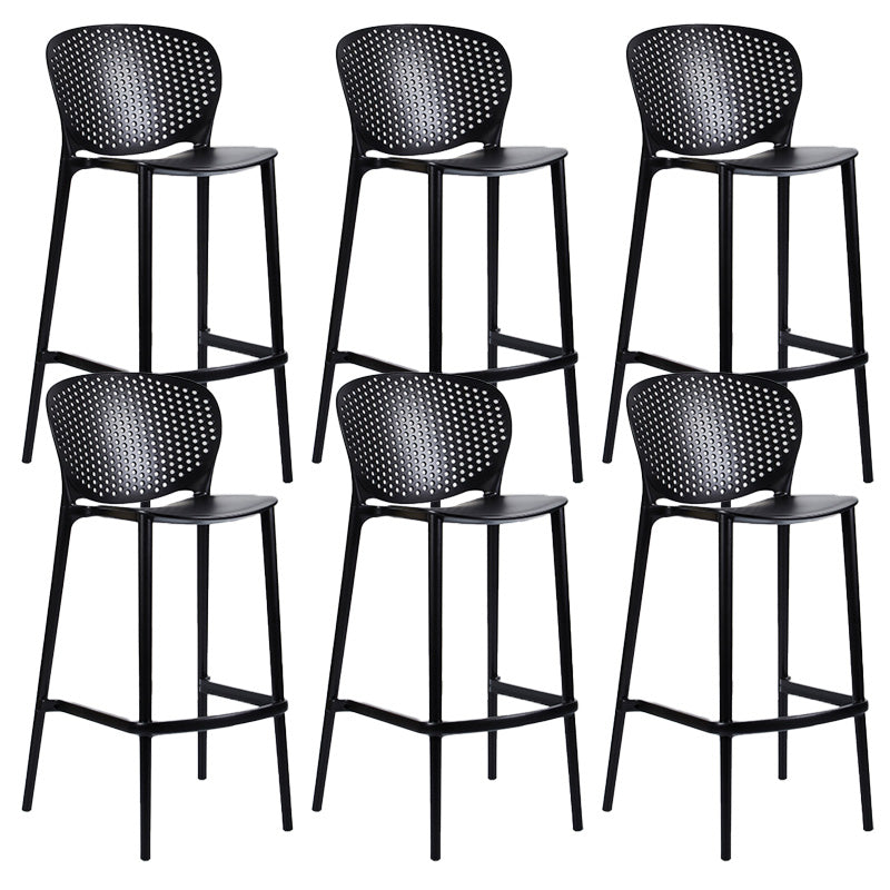 Industrial Low Back Counter Stool Plastic Counter Height Stools for Kitchen