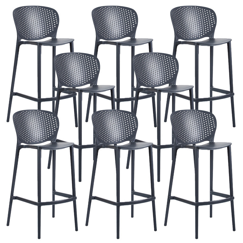 Industrial Low Back Counter Stool Plastic Counter Height Stools for Kitchen