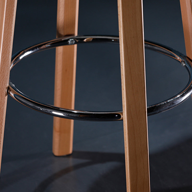 Modern Wooden Bar Stool 38" Height Backrest Armless Counter Stool with Plastic Cushion