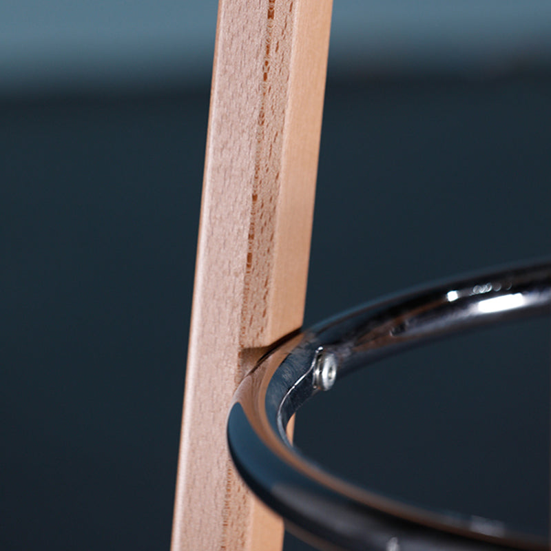 Modern Wooden Bar Stool 38" Height Backrest Armless Counter Stool with Plastic Cushion