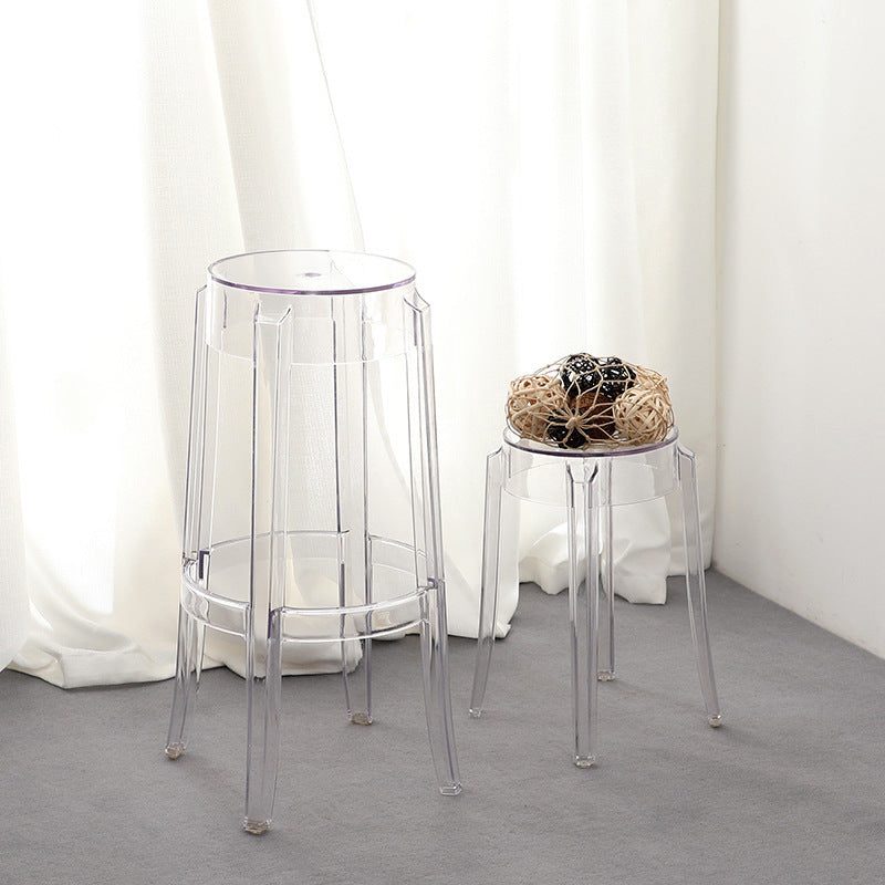 Industrial Backless Counter Stool Acrylic Counter Height Stools for Kitchen