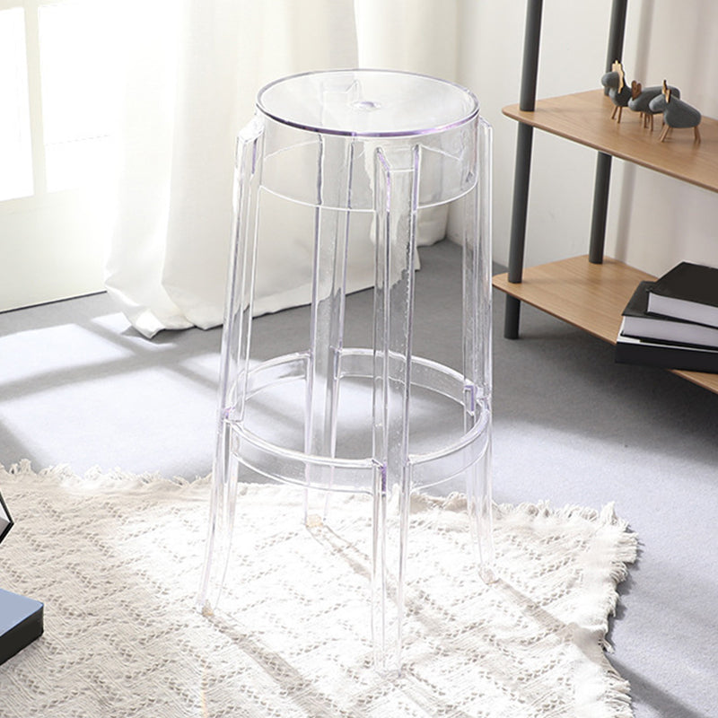 Industrial Backless Counter Stool Acrylic Counter Height Stools for Kitchen