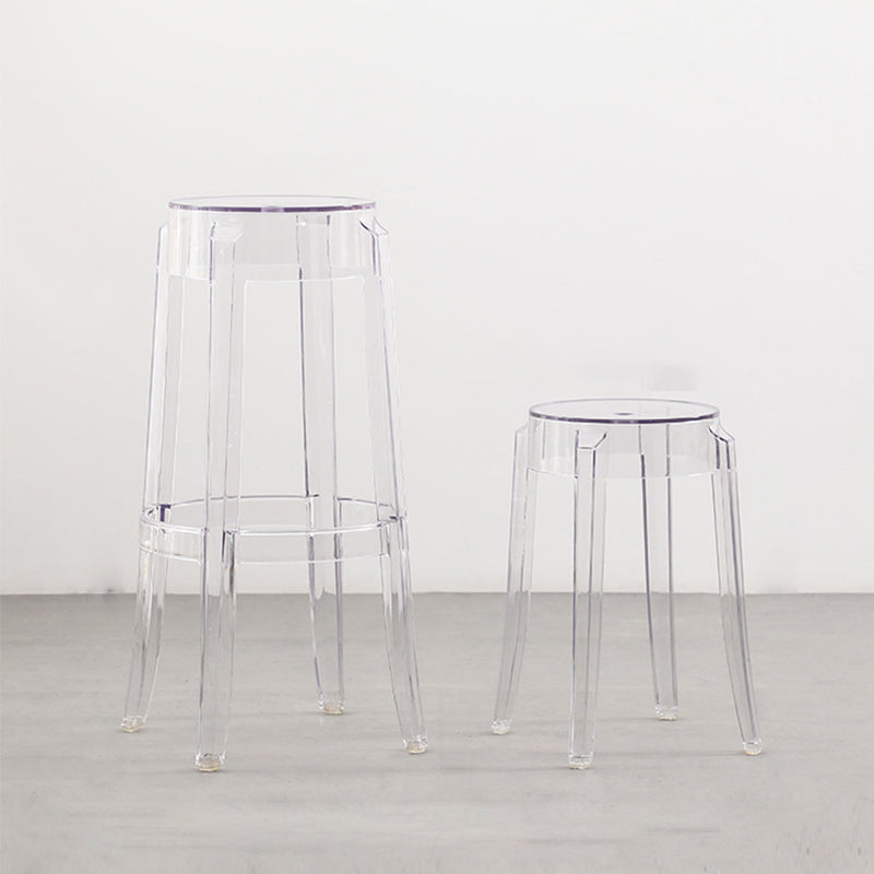 Industrial Backless Counter Stool Acrylic Counter Height Stools for Kitchen