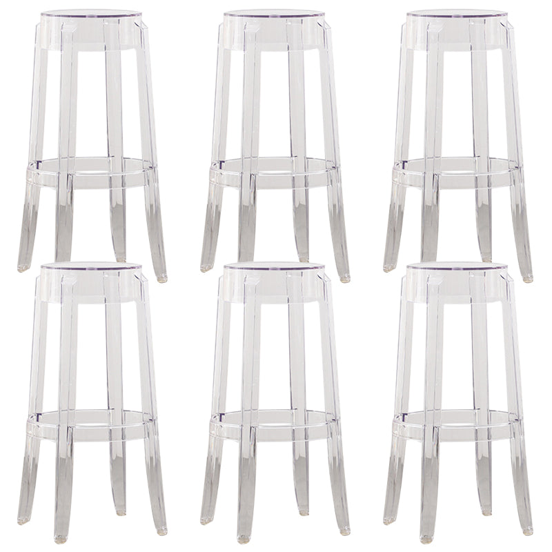 Industrial Backless Counter Stool Acrylic Counter Height Stools for Kitchen
