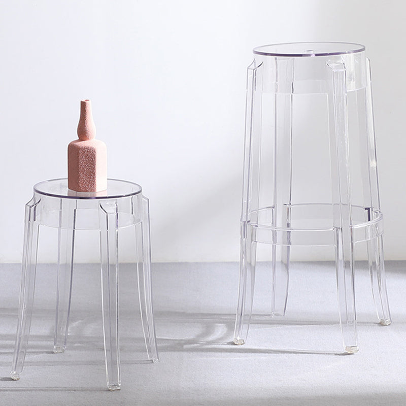 Industrial Backless Counter Stool Acrylic Counter Height Stools for Kitchen