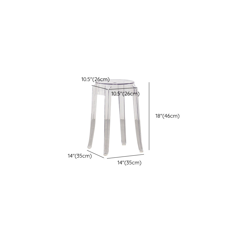 Industrial Backless Counter Stool Acrylic Counter Height Stools for Kitchen