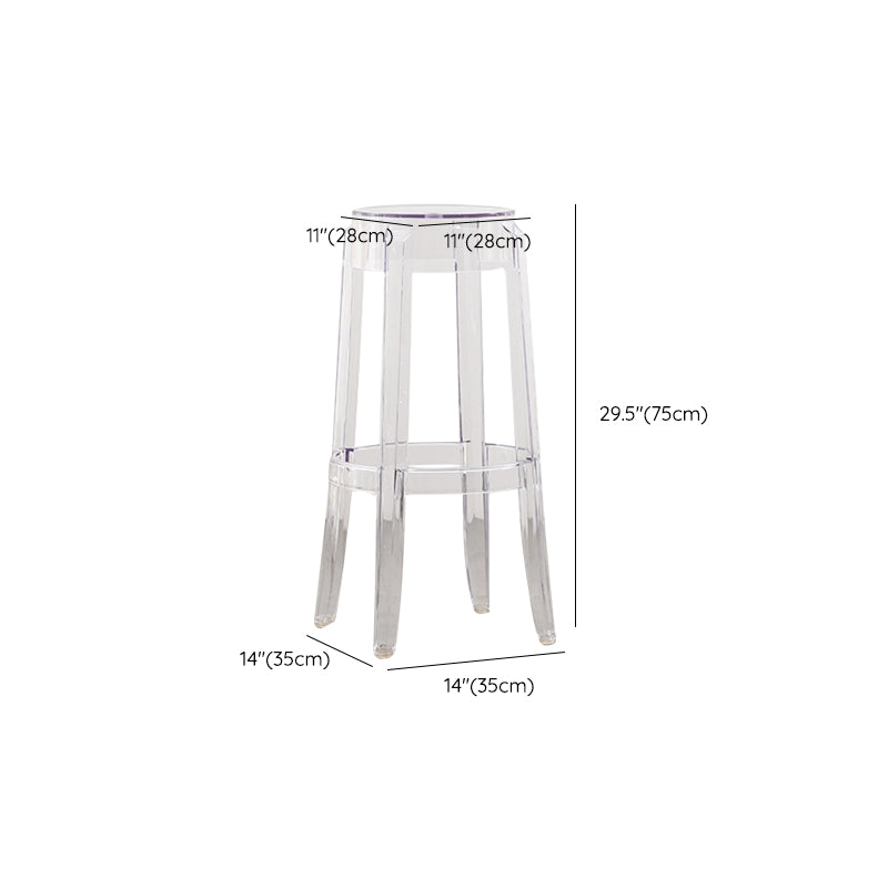 Industrial Backless Counter Stool Acrylic Counter Height Stools for Kitchen