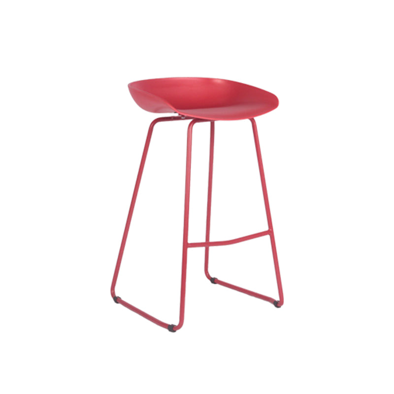 Modern Backrest Counter Stool Iron Cashier Bar Stool with Plastic Seat